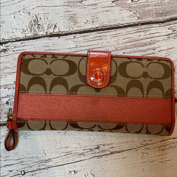 Coach Handbags - Coach orange and brown Wallet!